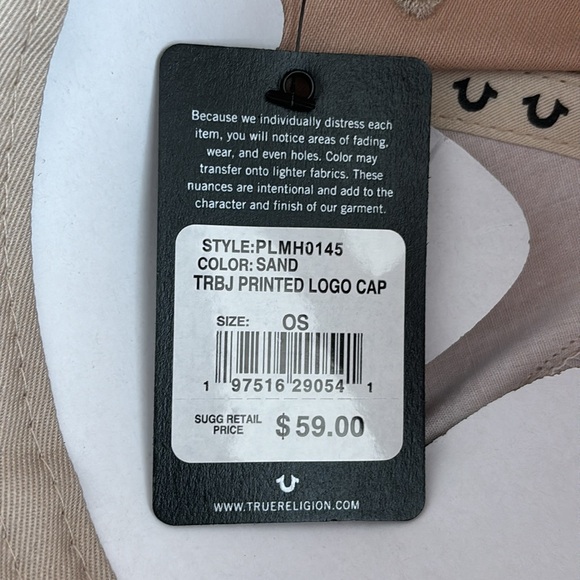 True Religion Buddha Printed Logo Cap Hat Sand Color Snapback Style PLMH0145 - Picture 6 of 6
